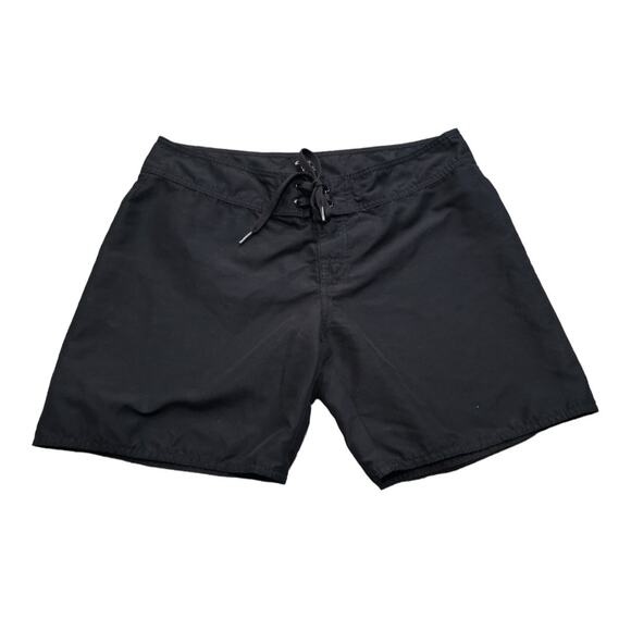 Oakley Black Tie Front Swim Shorts Bathing Bottoms Board Shorts Trunks - Picture 1 of 7